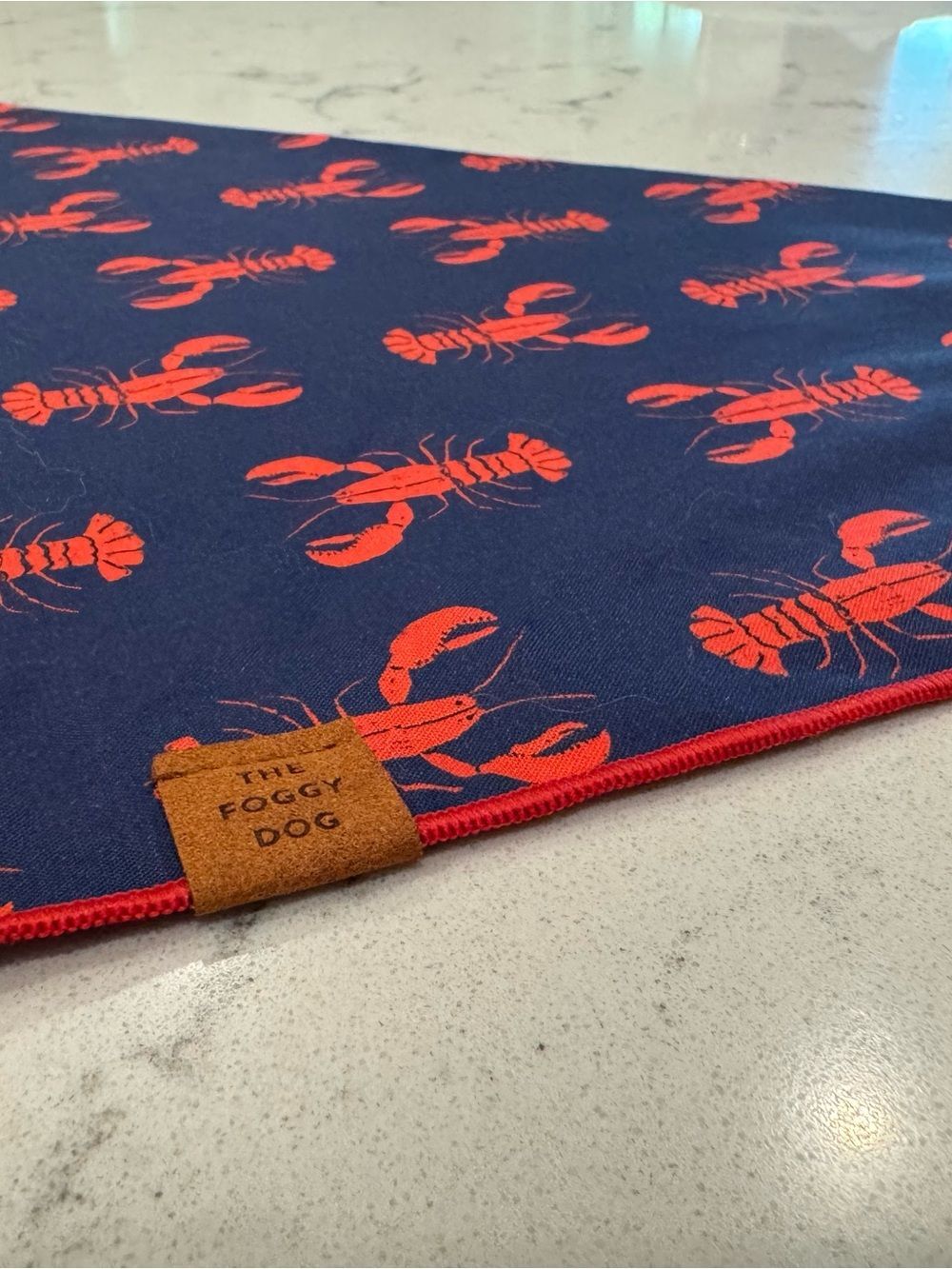 The Foggy Dog Navy Lobster Print Bandana Medium NWOT with Gift Bag